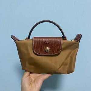 Longchamp Brown/Tan Small Le Pliage Crossbody Bag